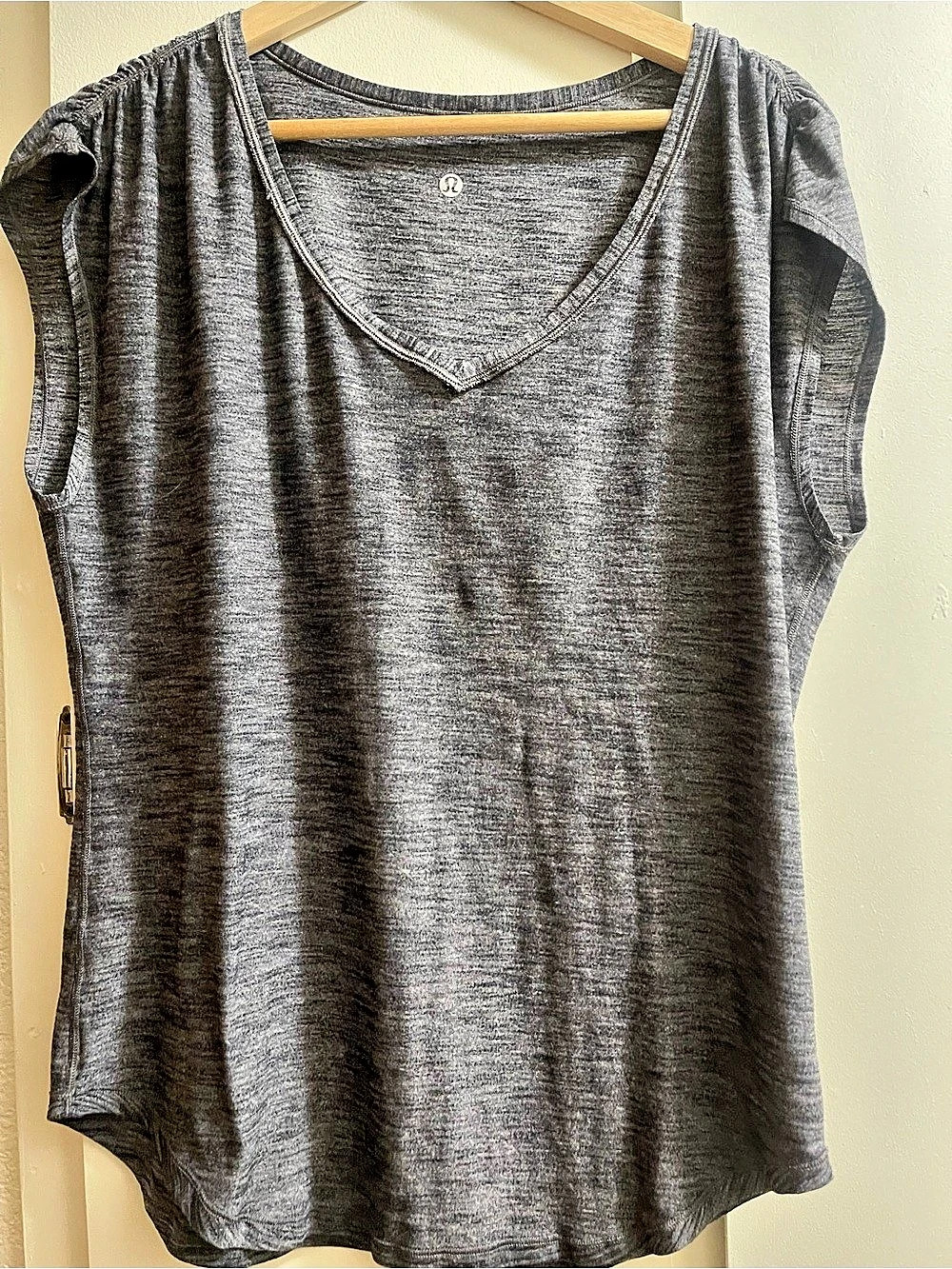 lululemon Love Tee V Gray Short Sleeve Top